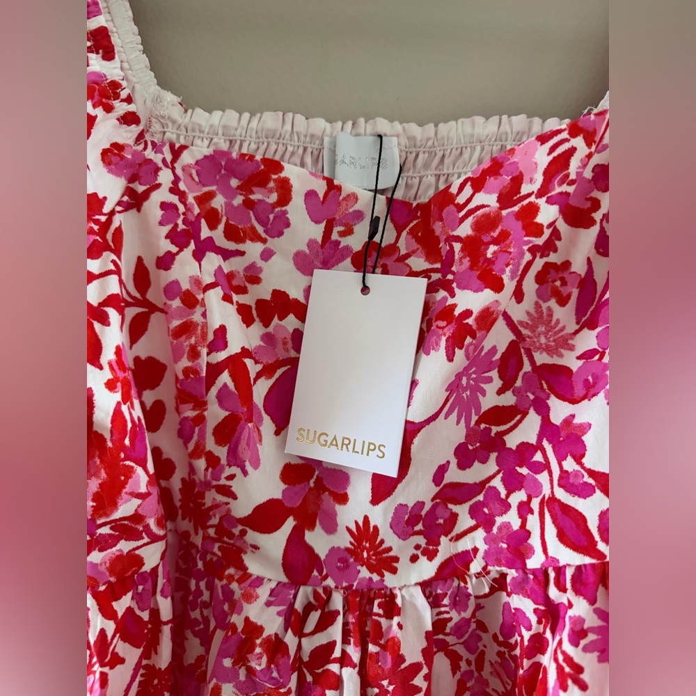 Puff Shoulder Mini Dress - Sugarlips NWT - Picture 3 of 9